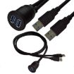 1m USB 3.0 Dock Car Ship Motorcycle Dashboard Panel Extension Cord - 5