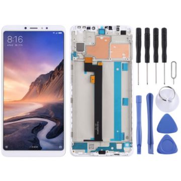 Xiaomi Mi Max 3 TFT LCD Screen Digitizer Full Assembly with Frame - White - 1