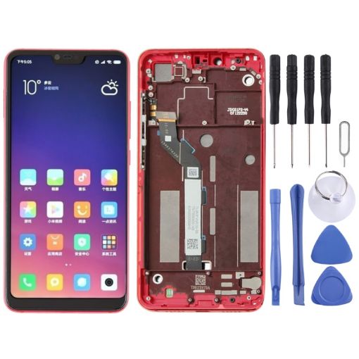 Red Xiaomi Mi 8 Lite TFT LCD Screen Digitizer Full Assembly with Frame - 1