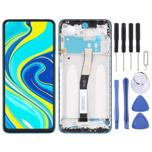 LCD Screen Digitizer Assembly Frame for Xiaomi Redmi Note 9S/9 Pro Max/9 Pro/10 Lite Blue - 1