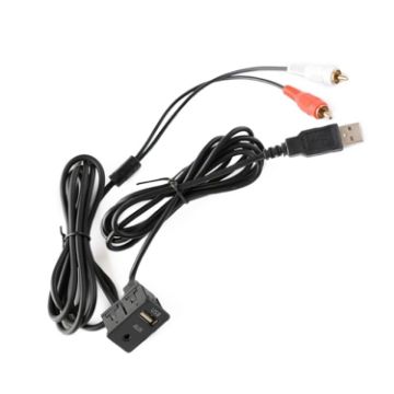 Picture of Car Universal Modified USB AUX Extension Cable USB+2RCA Lotus Male Switch Holder for Alpine/Pioneer