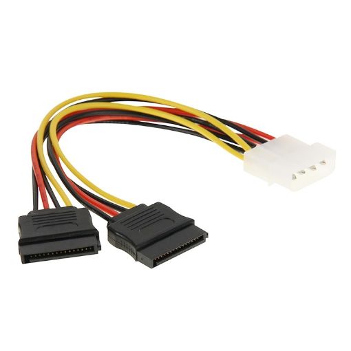 15 Pin to 4 Pin SATA Power Adapter Cable - 2 Pack, 18cm Length - 1