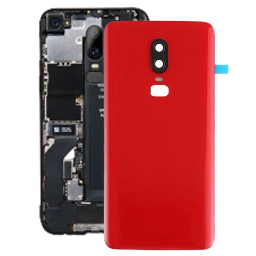 OnePlus 6 Red Battery Back Cover - Smooth Surface - 1