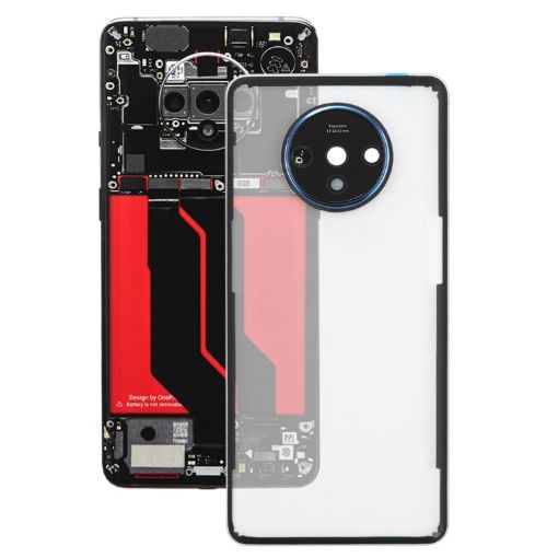 OnePlus 7T Battery Back Cover With Camera Lens - Transparent - 1