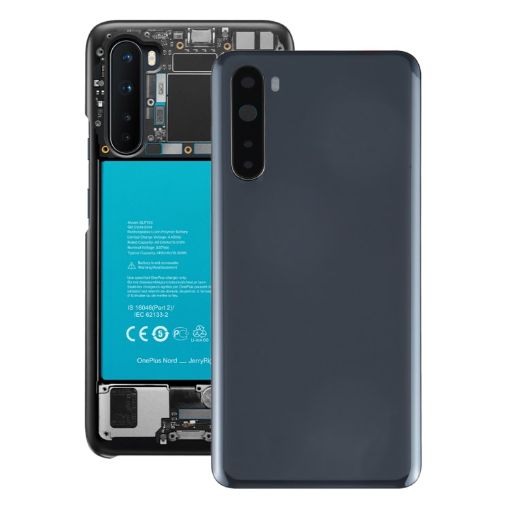 OnePlus Nord Battery Back Cover with Camera Lens Cover - Grey - 1