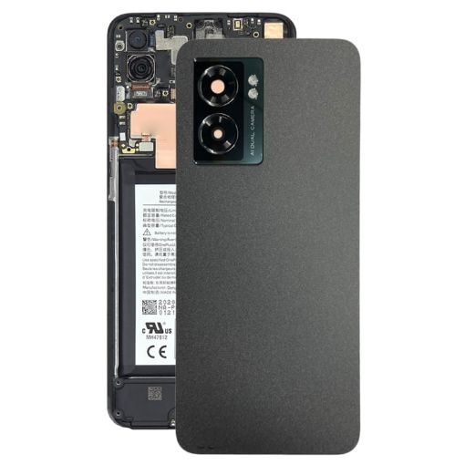 OnePlus Nord N300 CPH2389 Battery Back Cover with Camera Lens Cover - Black - 1