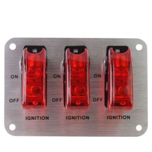 12V Racing Sport Ignition Switch Panel & Accessories - Flip-up Start - 1