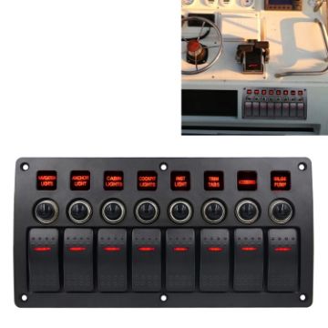 3Pin 8 Way Switches Combination Switch Panel for Car RV Marine Boat - 1