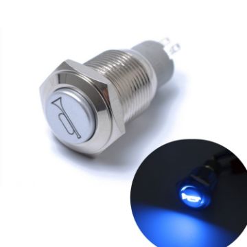 16mm 12V Momentary Reset Switch Push Button for Car Motorcycle Horn Speaker - 1