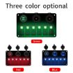 6 Way Switch Panel + Dual USB Charger for Car RV Boat - Green Light - 7