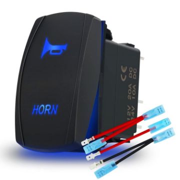 12 20A/24V 10A Car Horn Rocker Switch with Jumper Set - 1