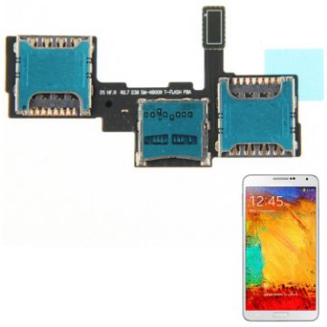 High Quality SIM Card Socket Flex Cable for Galaxy Note III/N9002/N9009 - 1