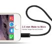 3.5mm Male to Male Earphone Cable with Mic - 1.4m (Black) - 5