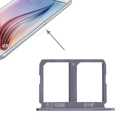 Grey Galaxy S6 2 SIM Card Tray - Compatible with Samsung Galaxy S6 - 1