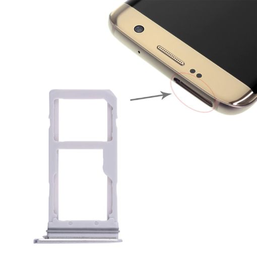 White Galaxy S7 Edge 2 SIM Card Tray/Micro SD Card Tray - 1