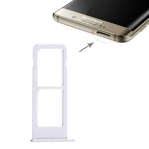 Silver SIM Card Tray for Galaxy S6 Edge Plus/S6 Edge+ - 2 SIM Slots - 1