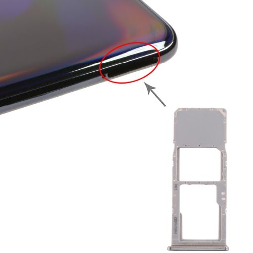 Galaxy A70 SIM Card Tray + Micro SD Card Tray - Silver - 1