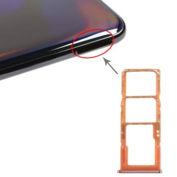 Galaxy A70 SIM Card Tray + Micro SD Card Tray (Orange) - 1