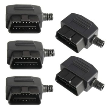 5 PCS 16PIN Car Male Connector OBD2 Plug + Shell + Line Card + Screw - 1