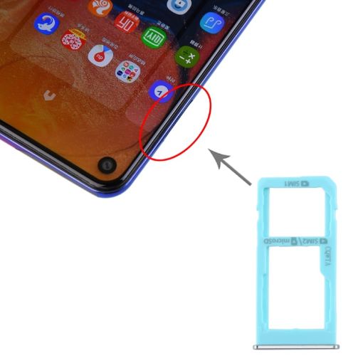 Samsung Galaxy A60 SIM Card Tray + Micro SD Card Tray - Baby Blue - 1