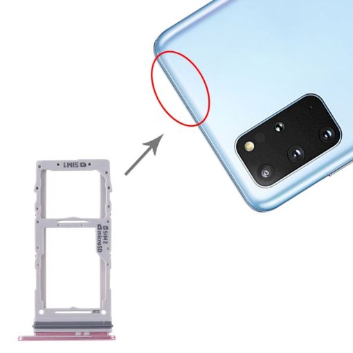 Samsung Galaxy S20+/S20 Ultra SIM Card Tray + Micro SD Card Tray (Pink) - 1