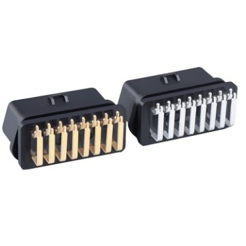 2 PCS J1962f OBD2 16PIN 90 Degree Bend Female Head Connector - 1