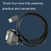 16PIN USB AM to OBD2 Female Conversion Cable - Car Computer Diagnostic Cable - 7