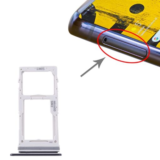 Samsung Galaxy Note 10 Lite SM-N770 SIM Card Tray + SIM Card Tray/Micro SD Card Tray (Black) - 1