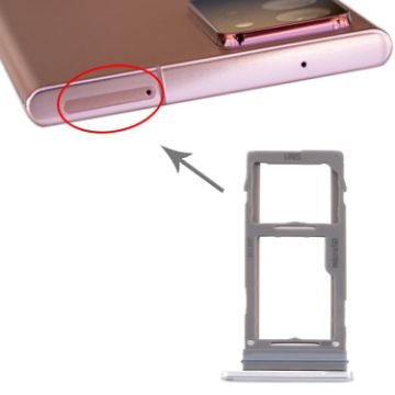 Samsung Galaxy Note20 Ultra SIM Card Tray + Micro SD Card Tray Silver - 1