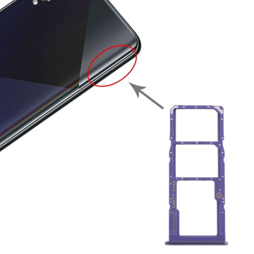 Samsung Galaxy A50s SM-A507 SIM Card Tray + Micro SD Card Tray (Purple) - 1