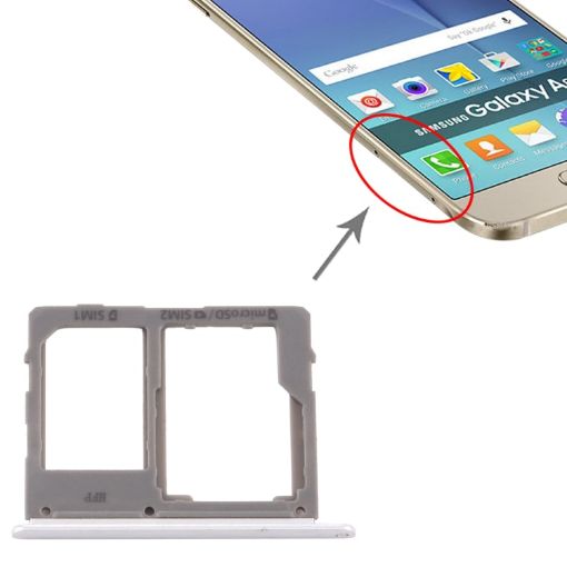 Samsung Galaxy A8 Star/A9 Star SM-G8850 SIM Card Tray + SIM Card Tray/Micro SD Card Tray Silver - 1