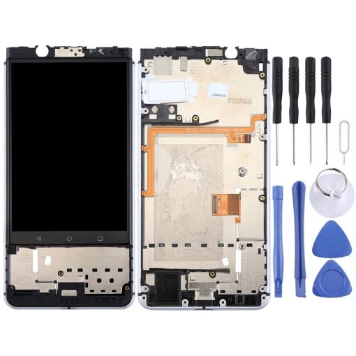 OEM LCD Screen for BlackBerry Keyone Digitizer Full Assembly Silver - 1