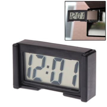 LCD Digital Car Clock Date Time Display (Black) - 1