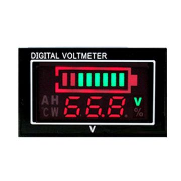 Waterproof DC Digital Voltmeter Battery Percentage Display - Black - 1
