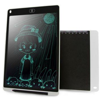 Picture of Portable 12 inch LCD Writing Tablet Drawing Graffiti Electronic Handwriting Pad Message Graphics Board Draft Paper with Writing Pen (White)