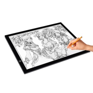 Picture of 8W 5V LED USB Three Level of Brightness Dimmable A3 Acrylic Scale Copy Boards Anime Sketch Drawing Sketchpad with USB Cable & Power Adapter