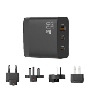 GAN 65W PD45W Dual Type-C+QC3.0 USB Laptop Adapter EU/US/AU/UK Plug - 1