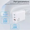 GAN 65W PD45W Dual Type-C+QC3.0 USB Laptop Adapter EU/US/AU/UK Plug - 4