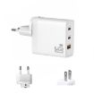 GAN 65W PD45W Dual Type-C+QC3.0 USB Laptop Adapter EU + US Plug - 1