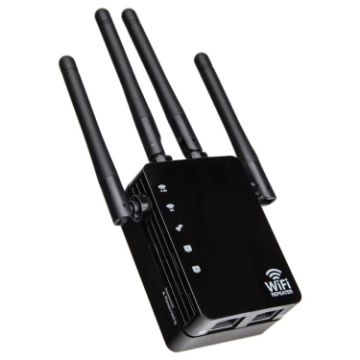 Picture of 5G/2.4G 1200Mbps WiFi Range Extender WiFi Repeater With 2 Ethernet Ports EU Plug Black