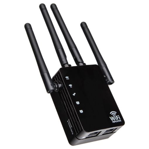 1200Mbps WiFi Range Extender Repeater EU Plug Black - 1