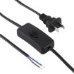 10A Button Switch Power Supply Cable, 1.8m Length, US Plug - 1