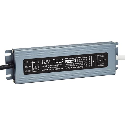 GEEPUT 220V to 12V LED Power Supply Transformer - 8.33A 100W - 1