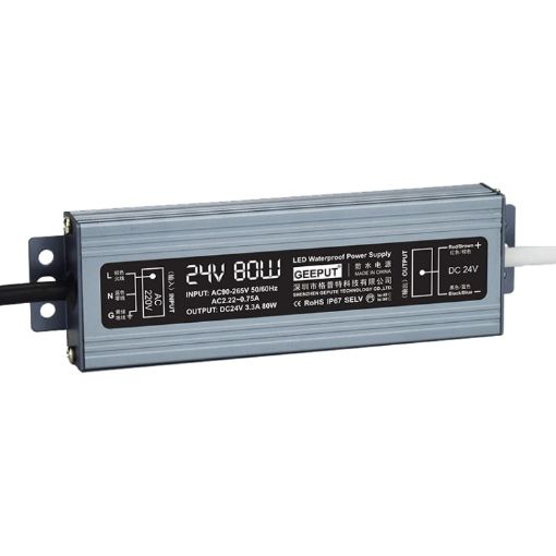 GEEPUT 220V To 24V LED Power Supply Transformer - 3.3A 80W - 1