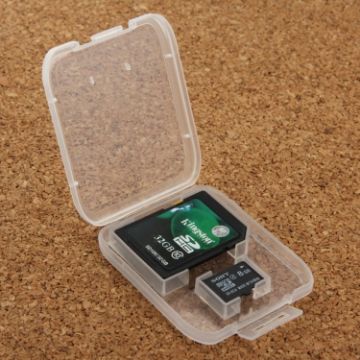 100Pcs Transparent Plastic Storage Card Box for SD + Micro SD Card - 1