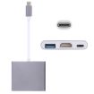 USB-C/Type-C 3.1 Male to Female Adapter - HDMI & USB 3.0 (Grey) - 1