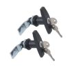Black T Shape Handle Paddle Entry Door Latch & Keys for Trailer/Yacht - 1