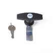 T Shape Handle Paddle Entry Door Latch & Keys Tool Box Lock (Black) - 1