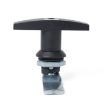 T Shape Handle Paddle Entry Door Latch & Keys Tool Box Lock (Black) - 2