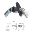 T Shape Handle Paddle Entry Door Latch & Keys Tool Box Lock (Black) - 4